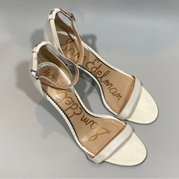 Sam Edelman Patti  Ankle Strap Open Toe White Leather Sandal Size 12 - Picture 8 of 13